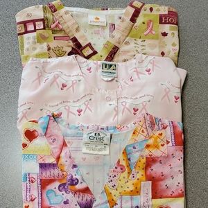 Scrubs.. Bundle of 3! Breast Cancer awareness